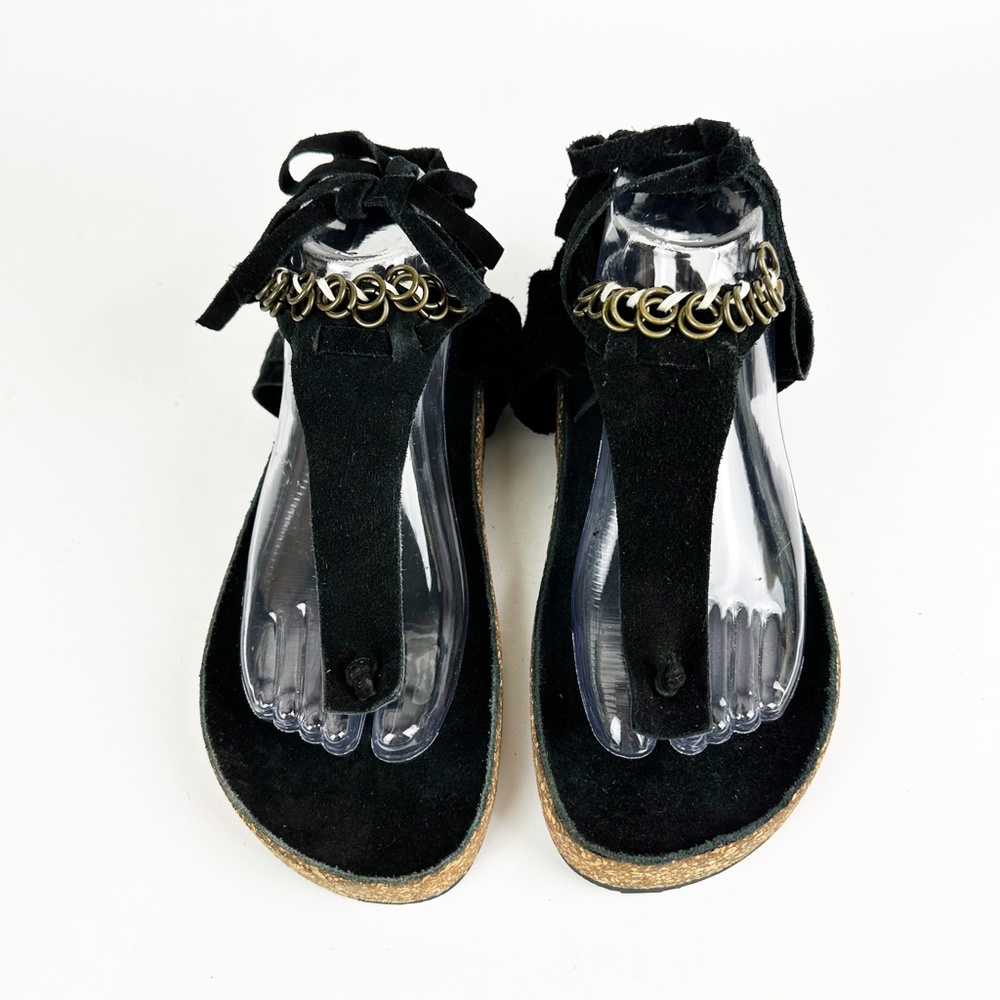 Free People Collins Wrap Sandals Black Suede Size US 11 EU 41 Hobo Festival - Picture 8 of 16